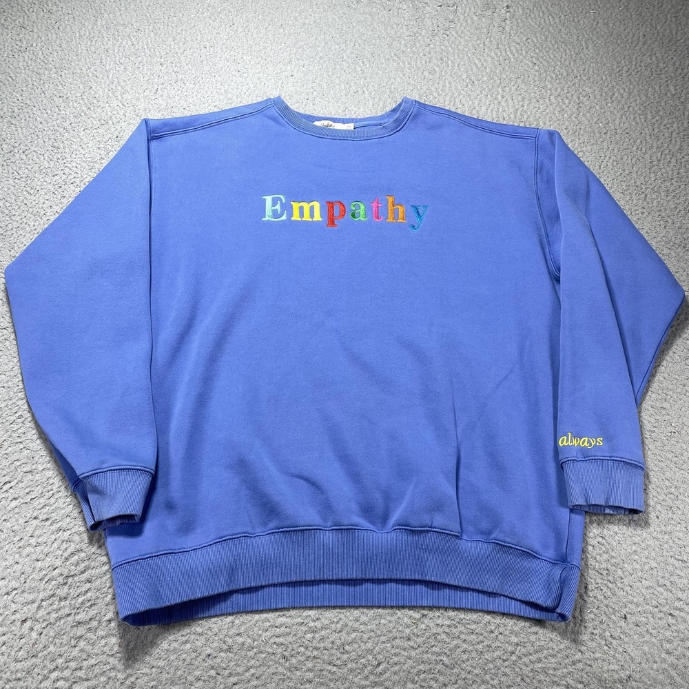Mayfair The Label Sweatshirt Womens One Size Blue Empathy Always Fleece Pullover